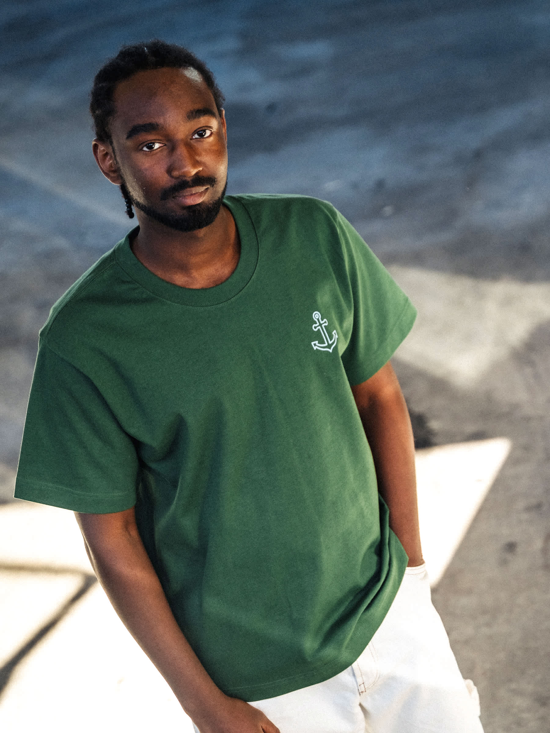Anchor in The Storm Box Tee, Forest Green - Size XSmall
