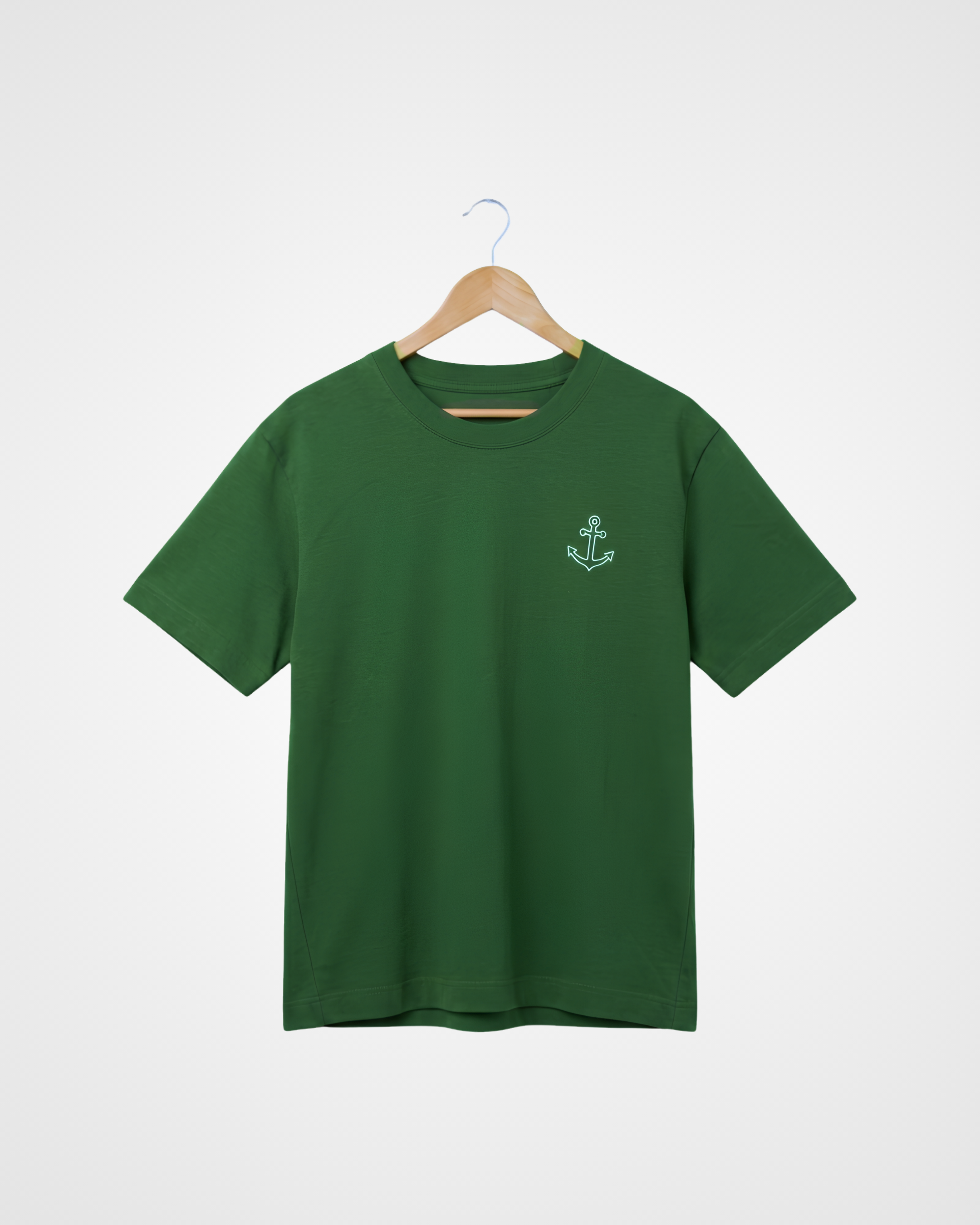 Anchor in The Storm Box Tee, Forest Green - Size Small