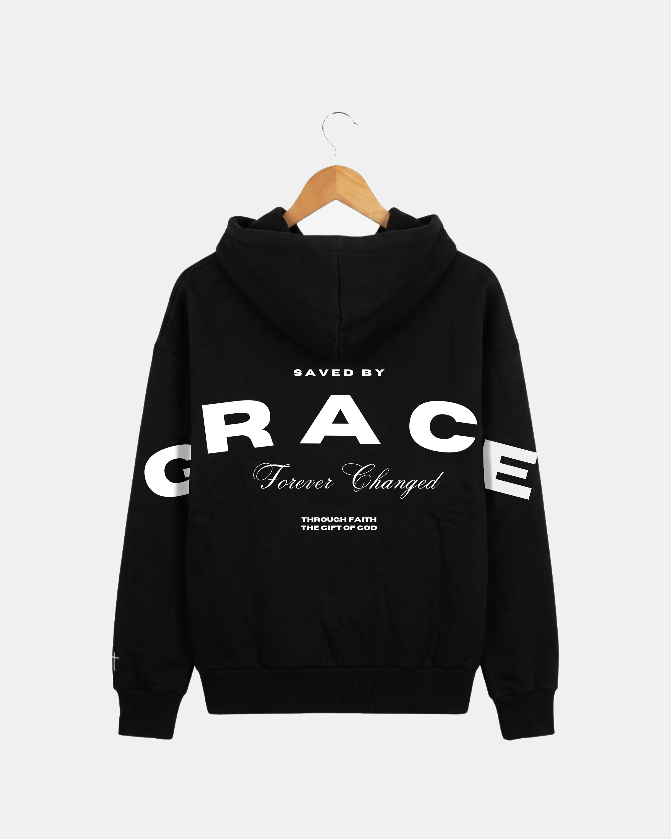 Product of Grace Relaxed Fit Heavy Hoodie, Black - Size Medium