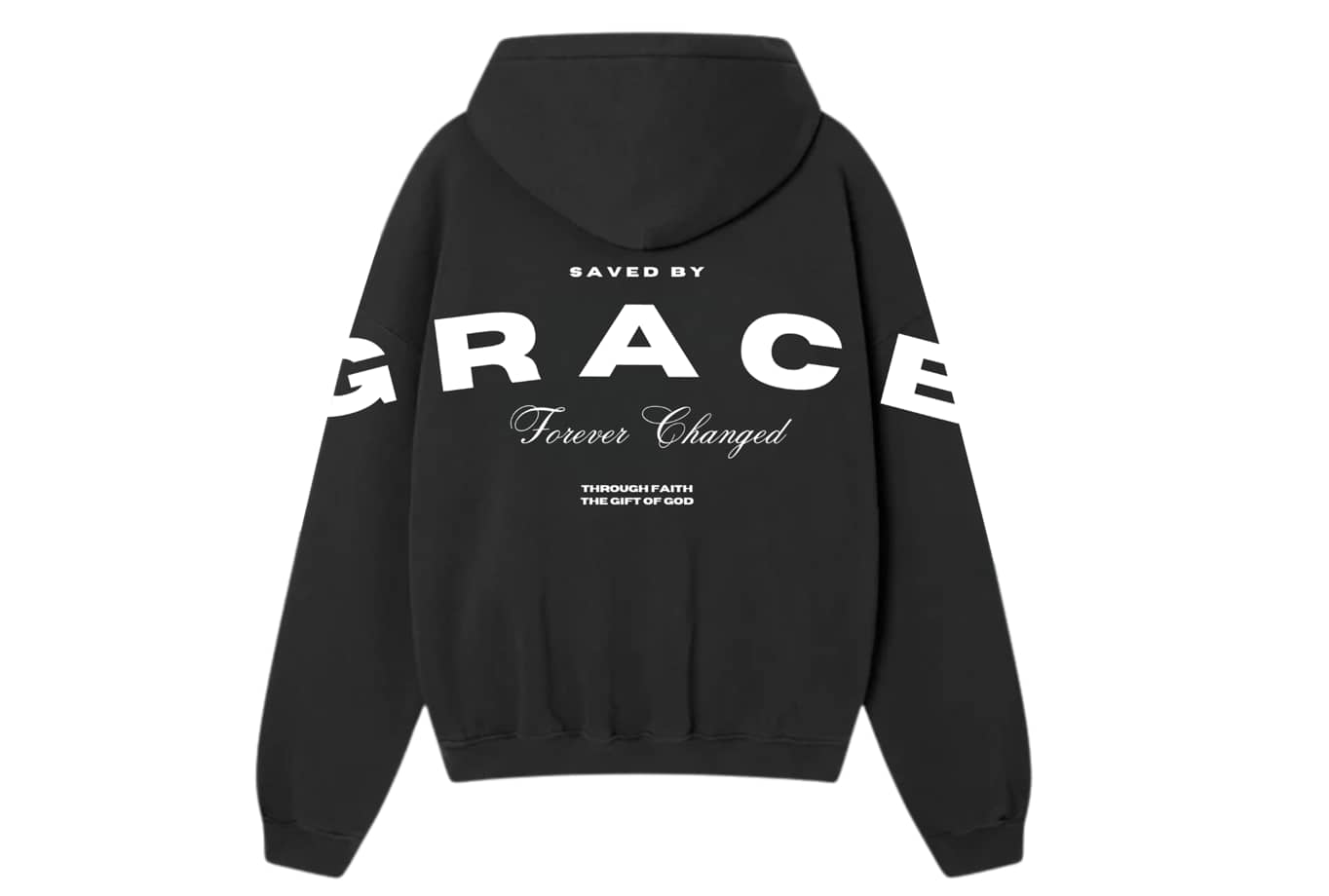 Product of Grace Relaxed Fit Heavy Hoodie, Black - Size Large