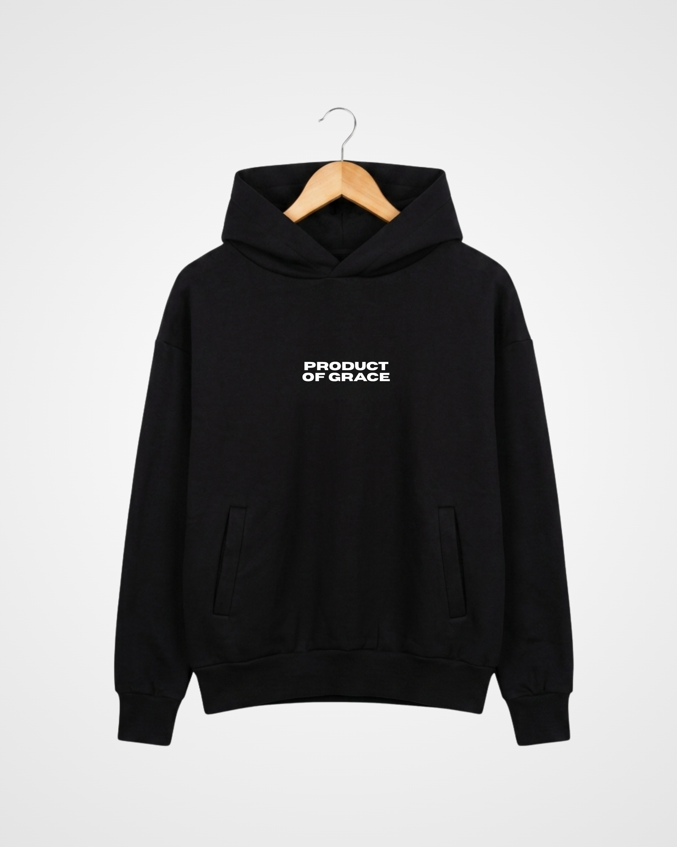 Product of Grace Relaxed Fit Heavy Hoodie, Black - Size XLarge