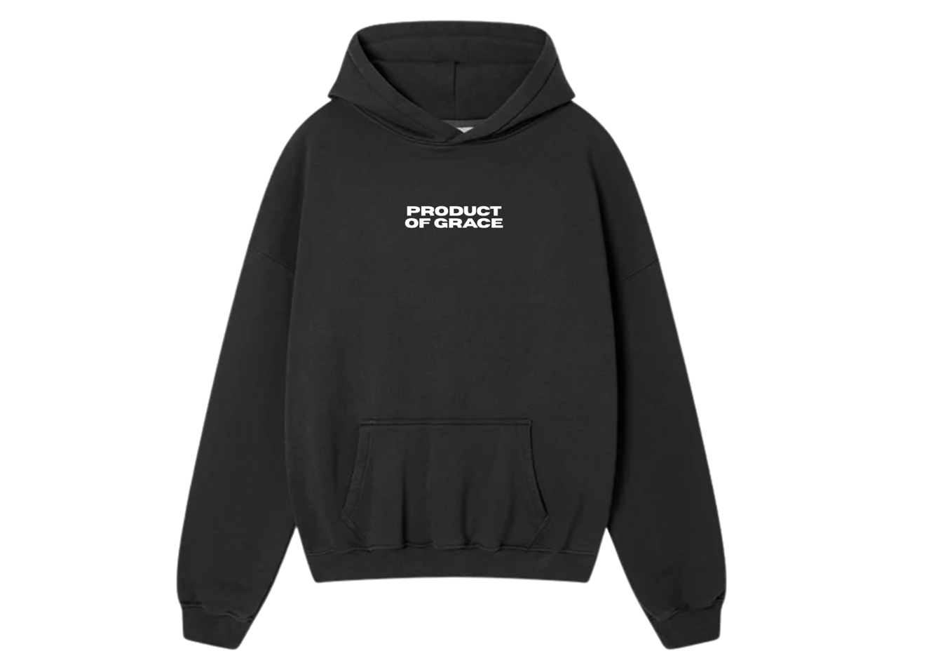 Product of Grace Relaxed Fit Heavy Hoodie, Black - Size 5XLarge