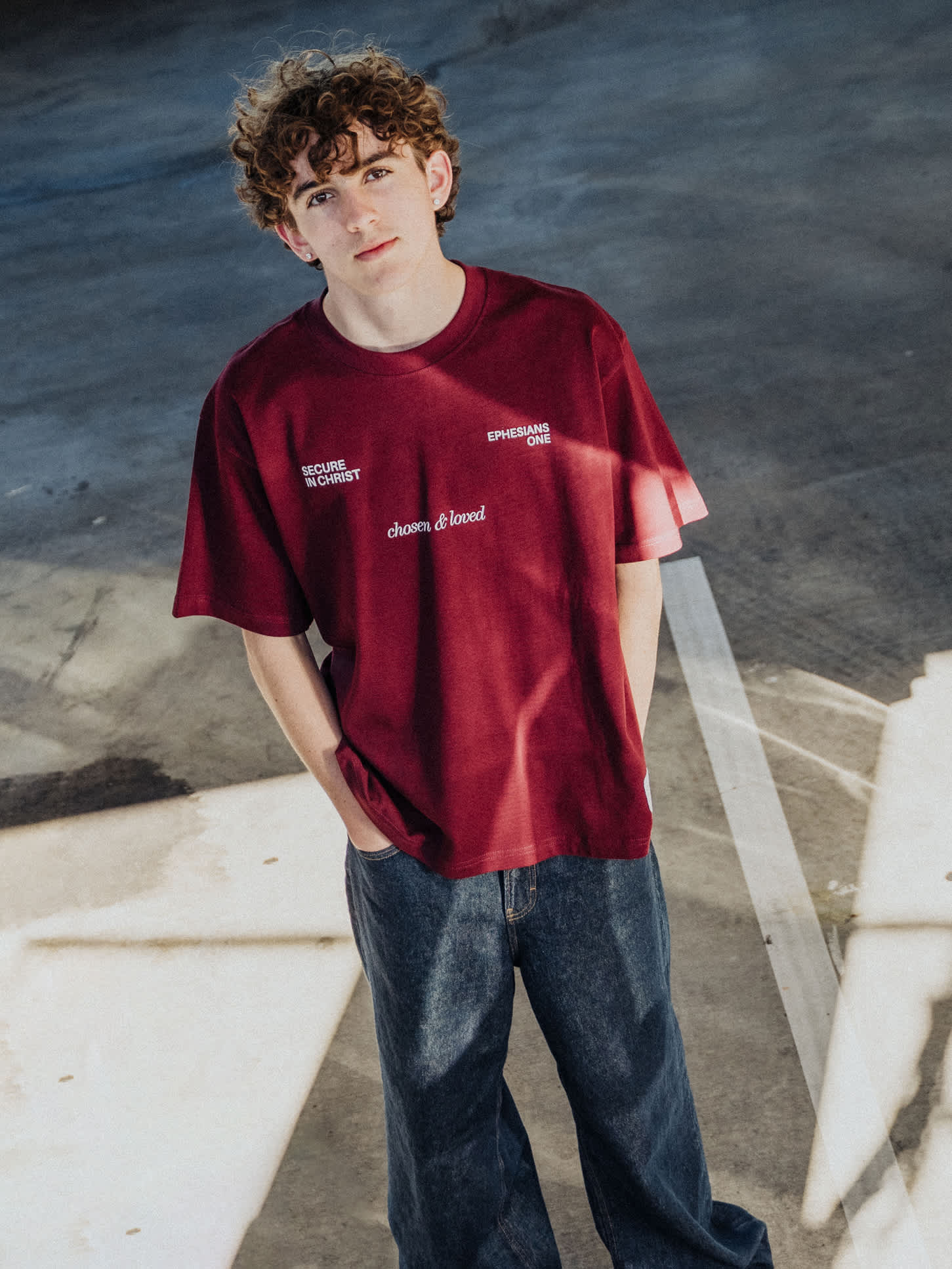 Chosen & Loved Box Tee, Maroon - Size 5XLarge