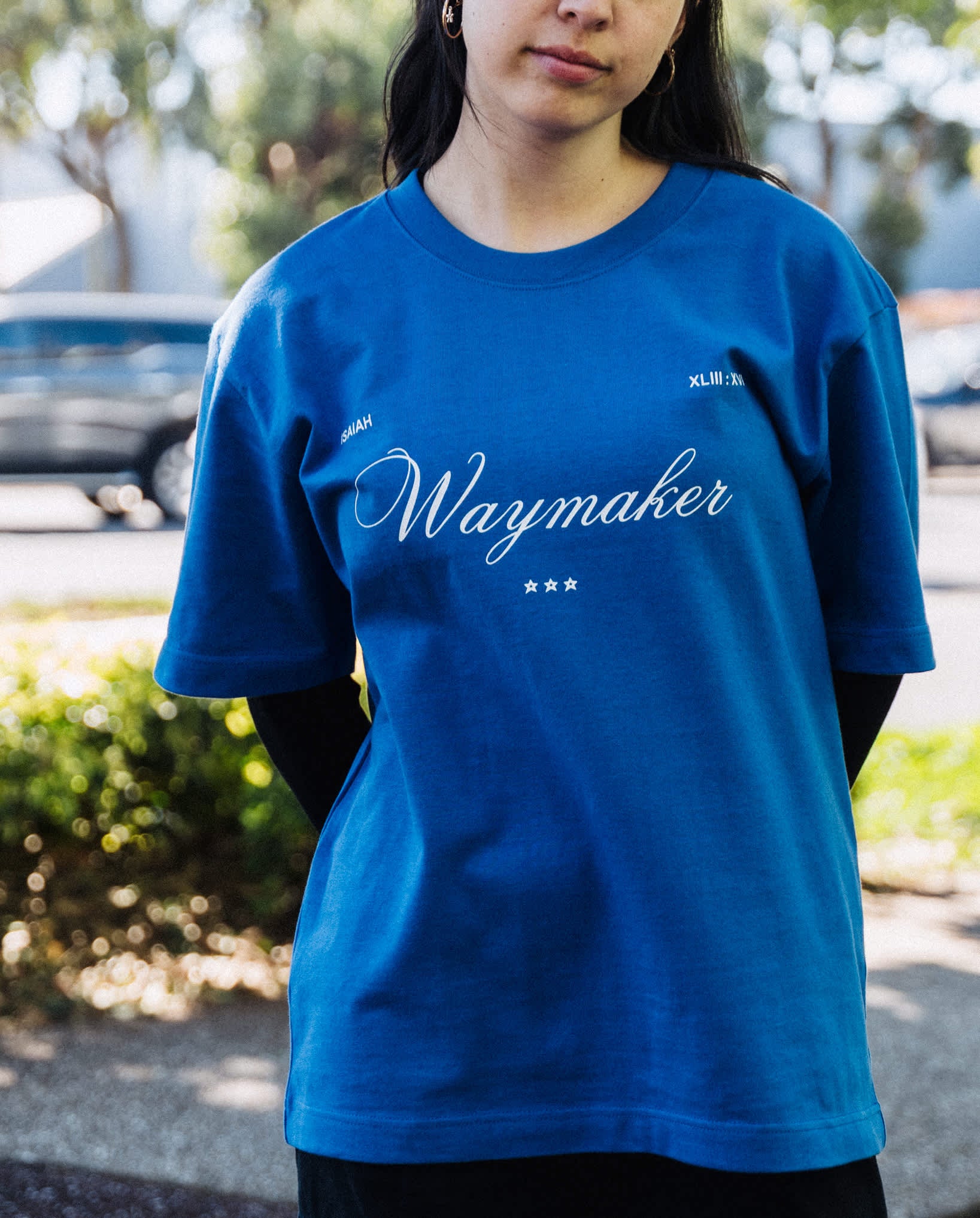 Waymaker Oversized Semi-Cropped Tee, Royal Blue - Size Small