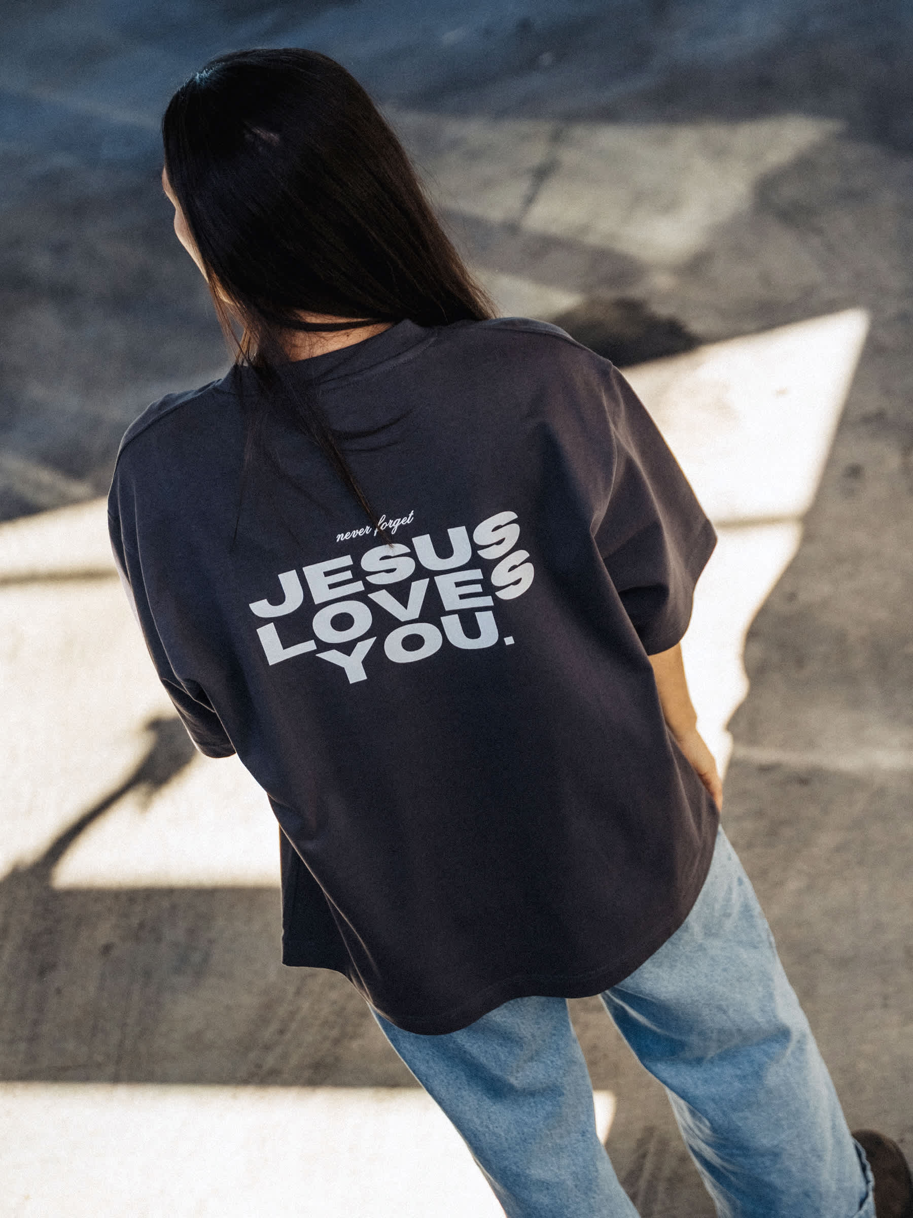 I Love Jesus Regular Tee, Steel Grey - Size 3XLarge
