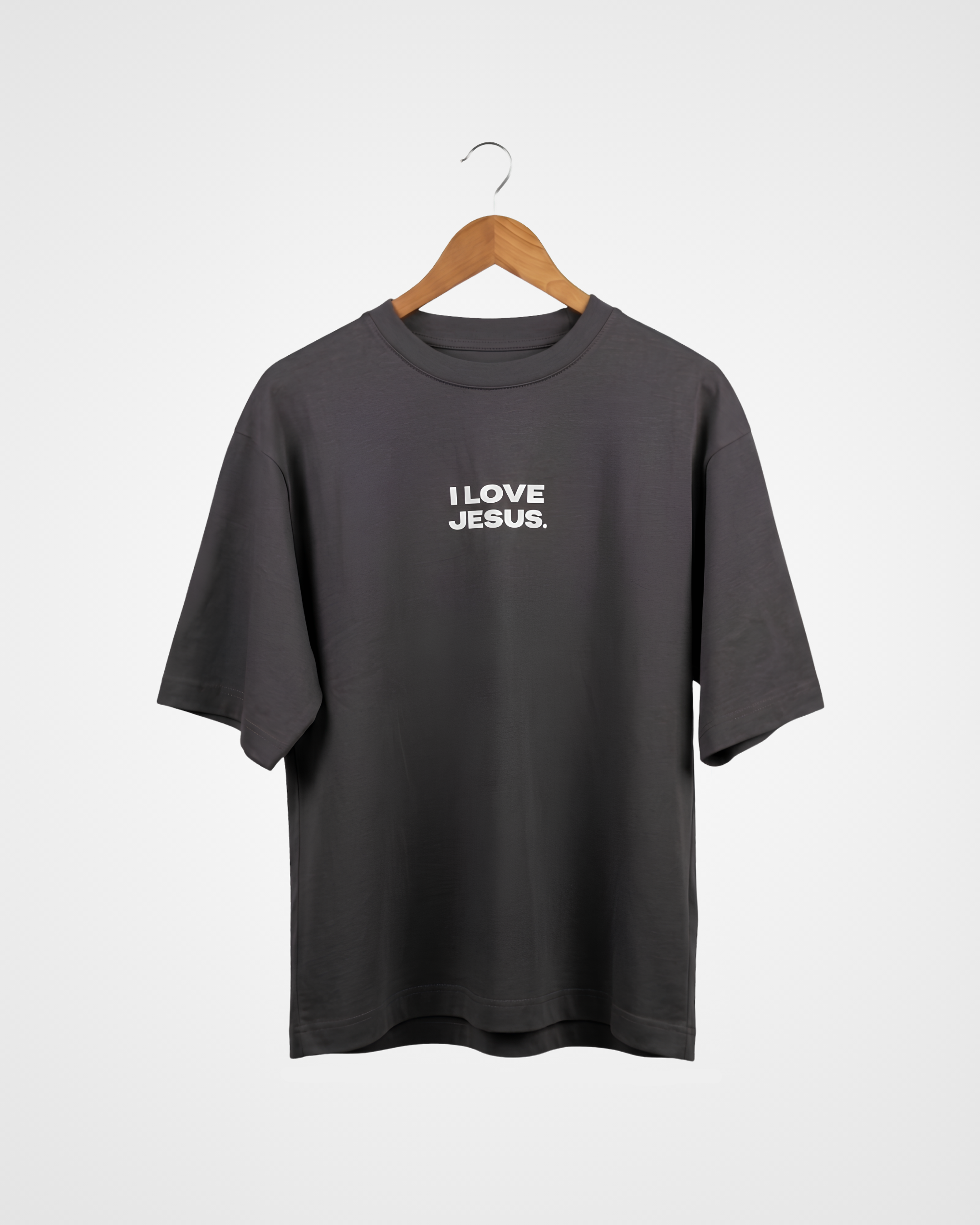 I Love Jesus Regular Tee, Steel Grey - Size 5XLarge