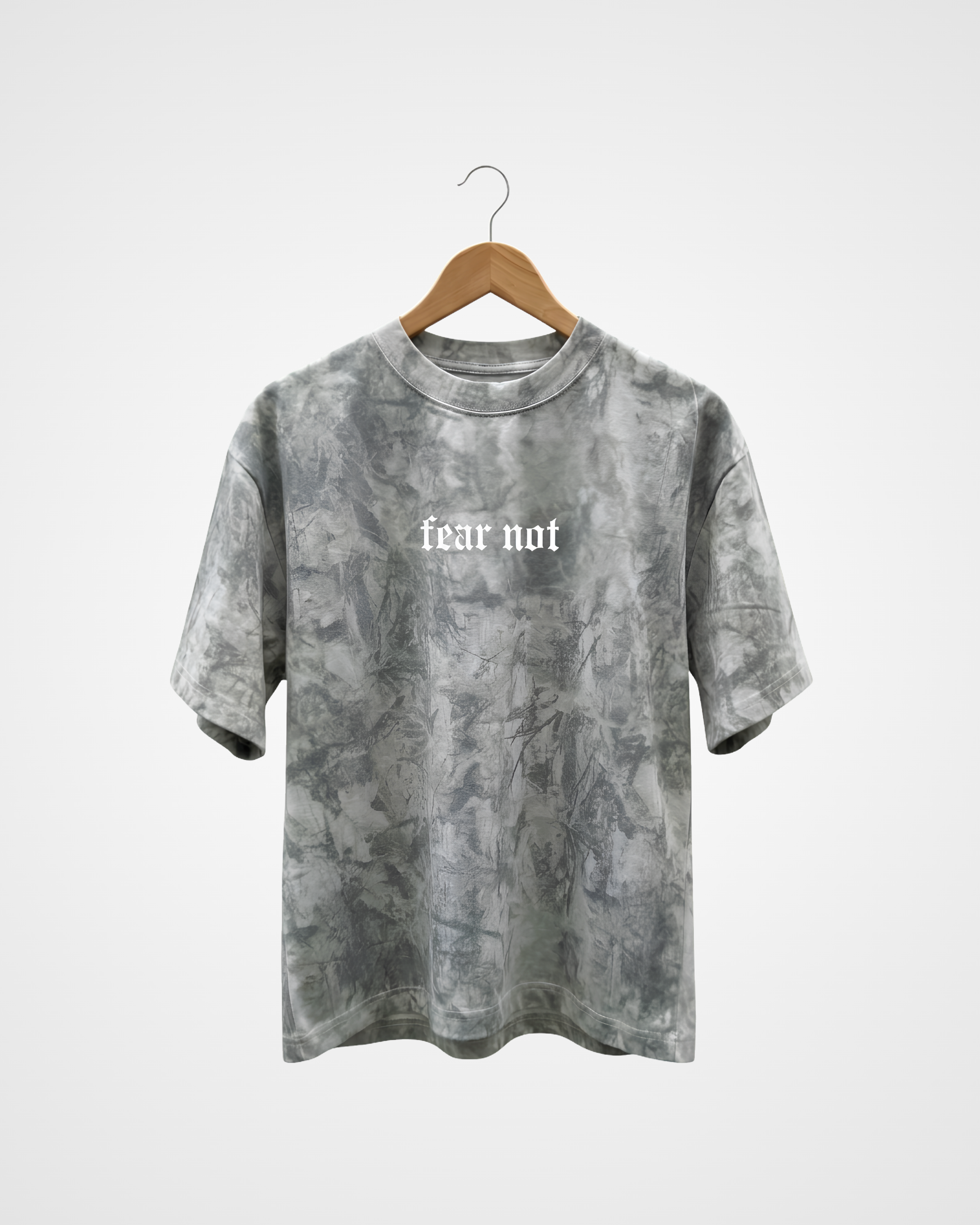 Fear Not Drop Shoulder Oversized Tee, Camo - Size XSmall