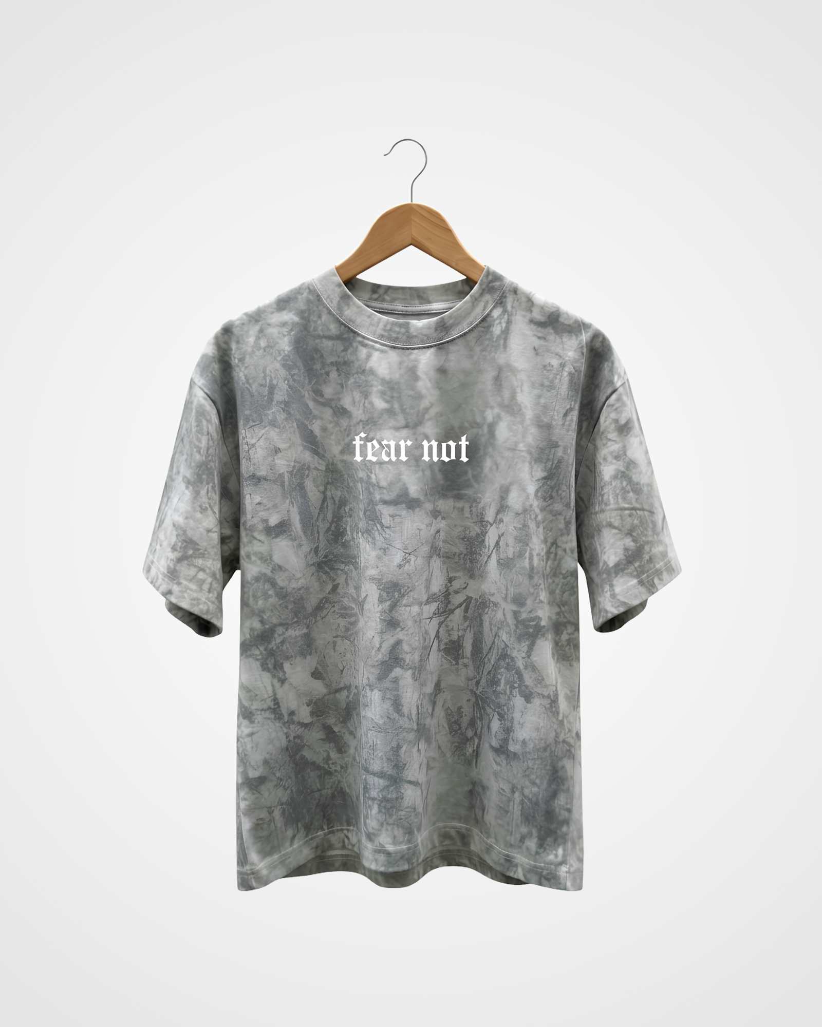 Fear Not Drop Shoulder Oversized Tee, Camo - Size XLarge