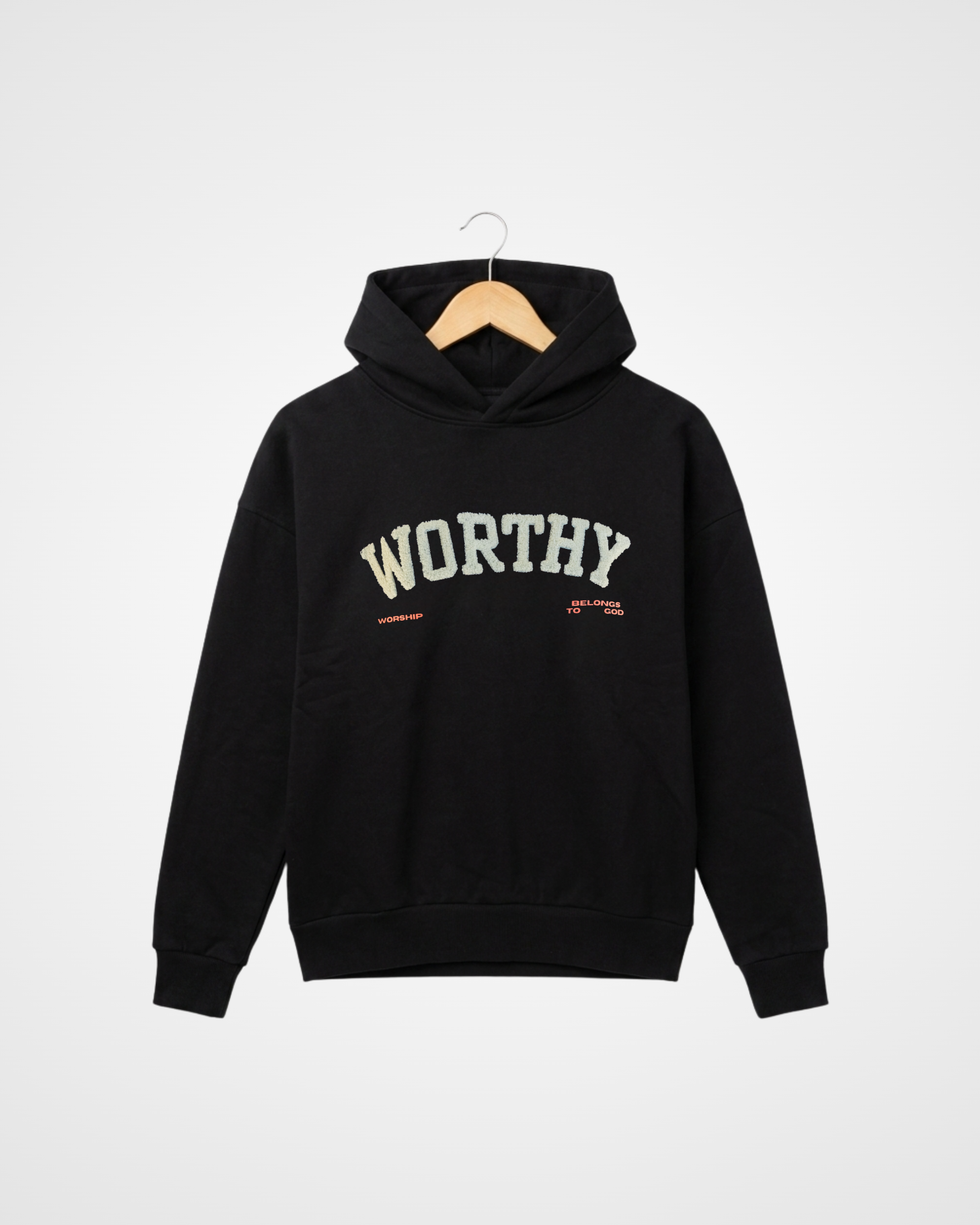 Worthy Relaxed Fit Heavy Hoodie, Black - Size XSmall