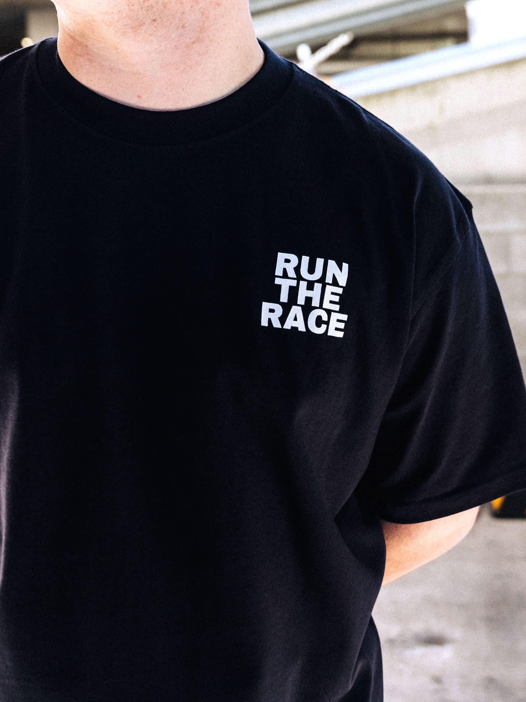 Running After God Heavy Box Tee, Navy - Size 2XLarge