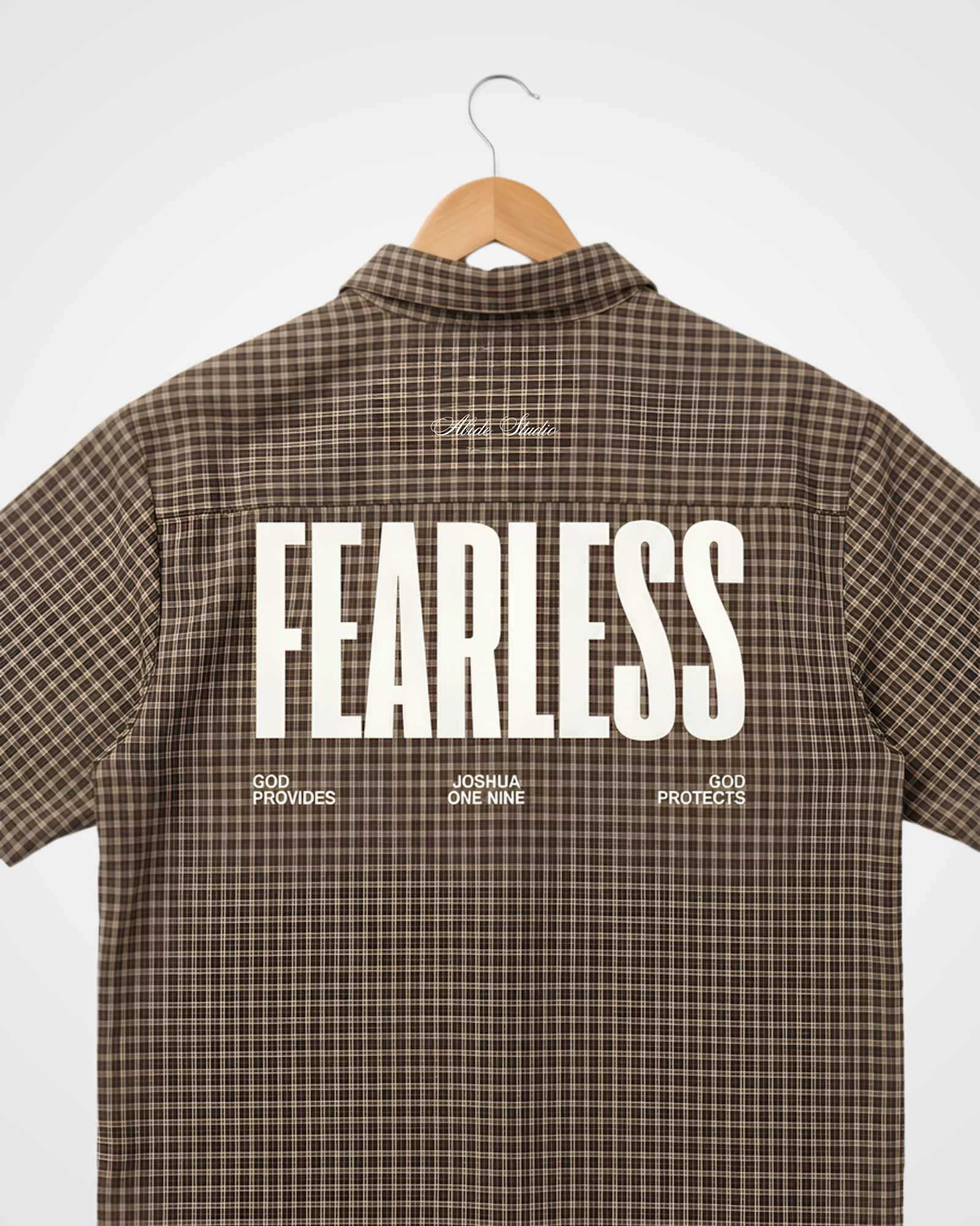 Fearless Oversized Semi-Cropped Button Shirt, Check Brown - Size XSmall