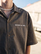 Fearless Oversized Semi-Cropped Button Shirt, Check Brown - Size Large