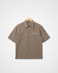 Fearless Oversized Semi-Cropped Button Shirt, Check Brown - Size 5XLarge