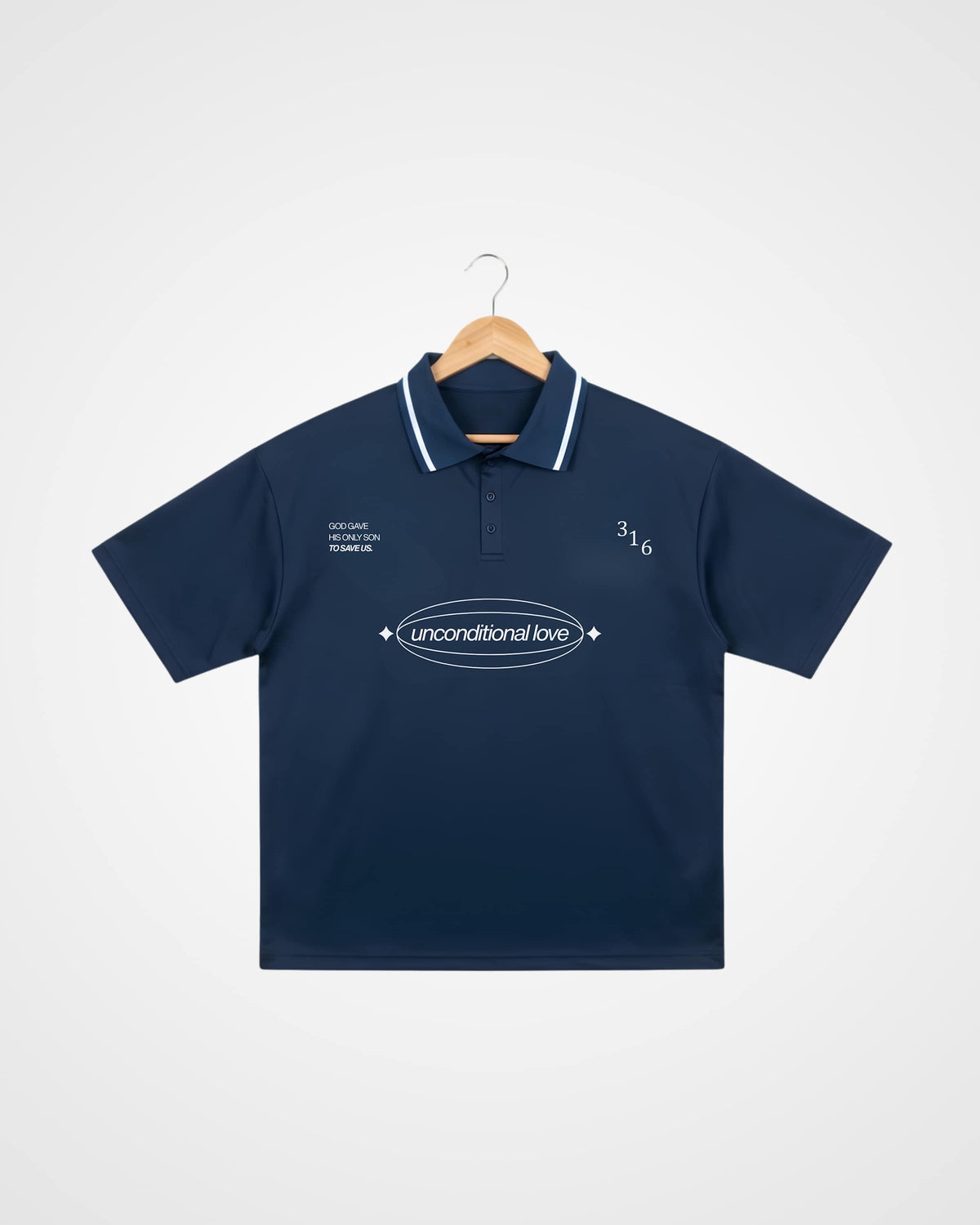 Unconditional Love Semi-Cropped Polo Jersey, Navy - Size XLarge