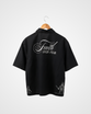 Faith Over Fear Oversized Semi-Cropped Button Shirt, Black - Size Small