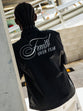 Faith Over Fear Oversized Semi-Cropped Button Shirt, Black - Size 2XLarge