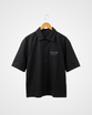 Faith Over Fear Oversized Semi-Cropped Button Shirt, Black - Size 3XLarge