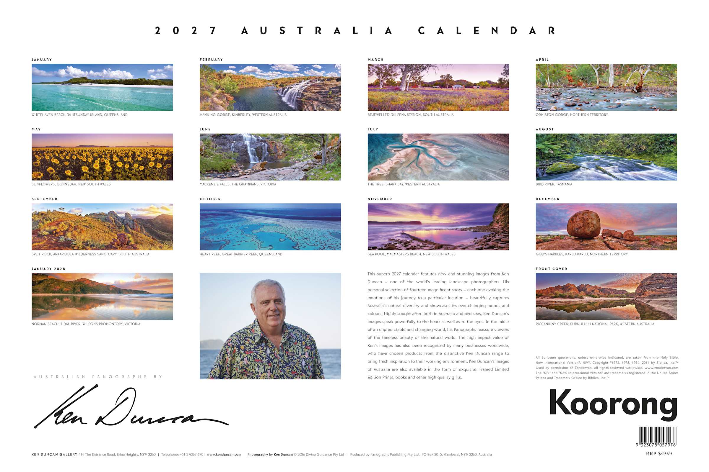 2027 Wall Calendar: Ken Duncan, Large