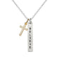Necklace: Bar/Cross, Believe, Silver (Walk By Faith Collection)