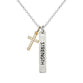 Necklace: Bar/Cross, Strength, Silver (Walk By Faith Collection)