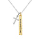 Necklace: Bar/Cross, Saviour, Gold (Walk By Faith Collection)