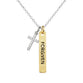 Necklace: Bar/Cross, Forgiven, Gold (Walk By Faith Collection)