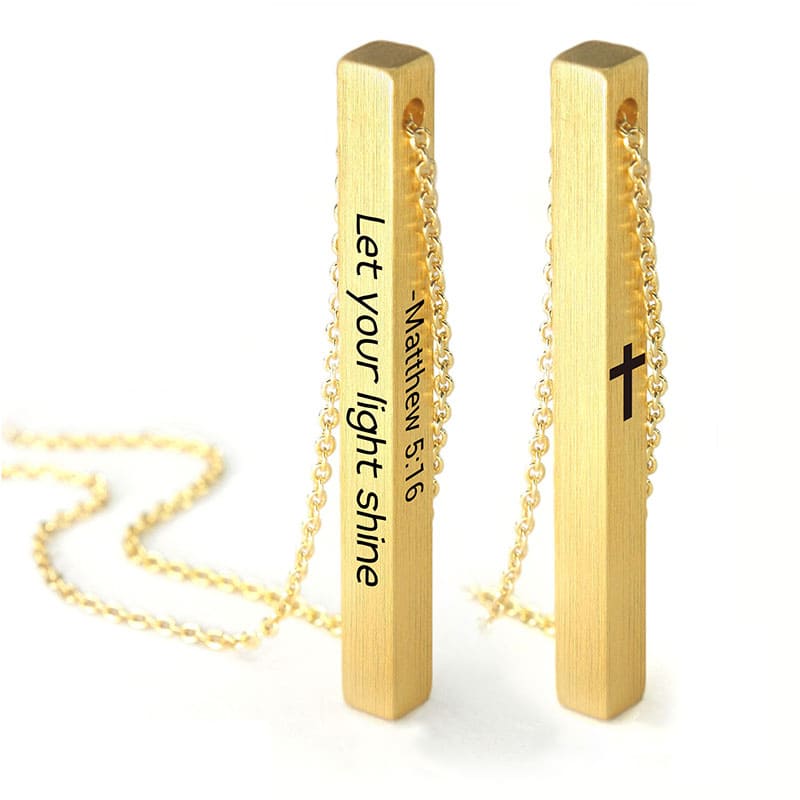 Necklace: Pillar, Let Your Light Shine, Gold (Walk By Faith Collection)