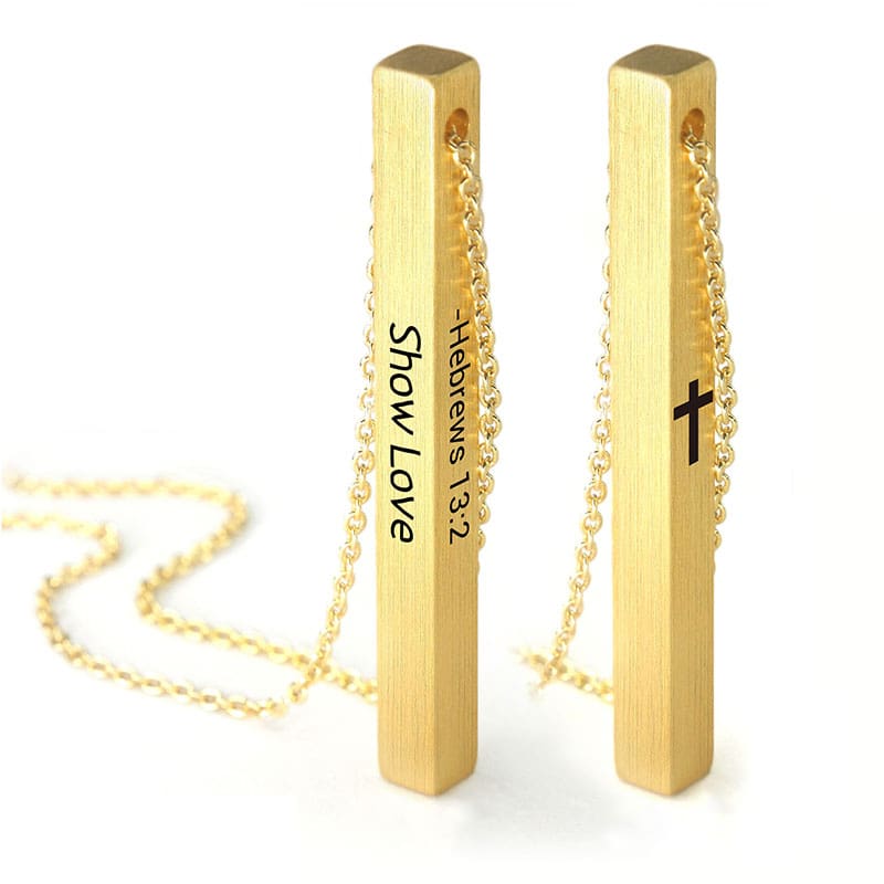 Necklace: Pillar, Show Love, Gold (Walk By Faith Collection)