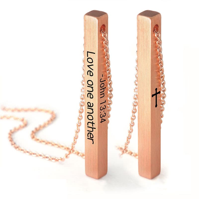 Necklace: Pillar, Love One Another, Rose Gold (Walk By Faith Collection)
