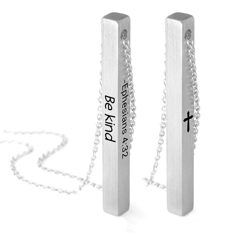 Necklace: Pillar, Be Kind, Silver (Walk By Faith Collection)