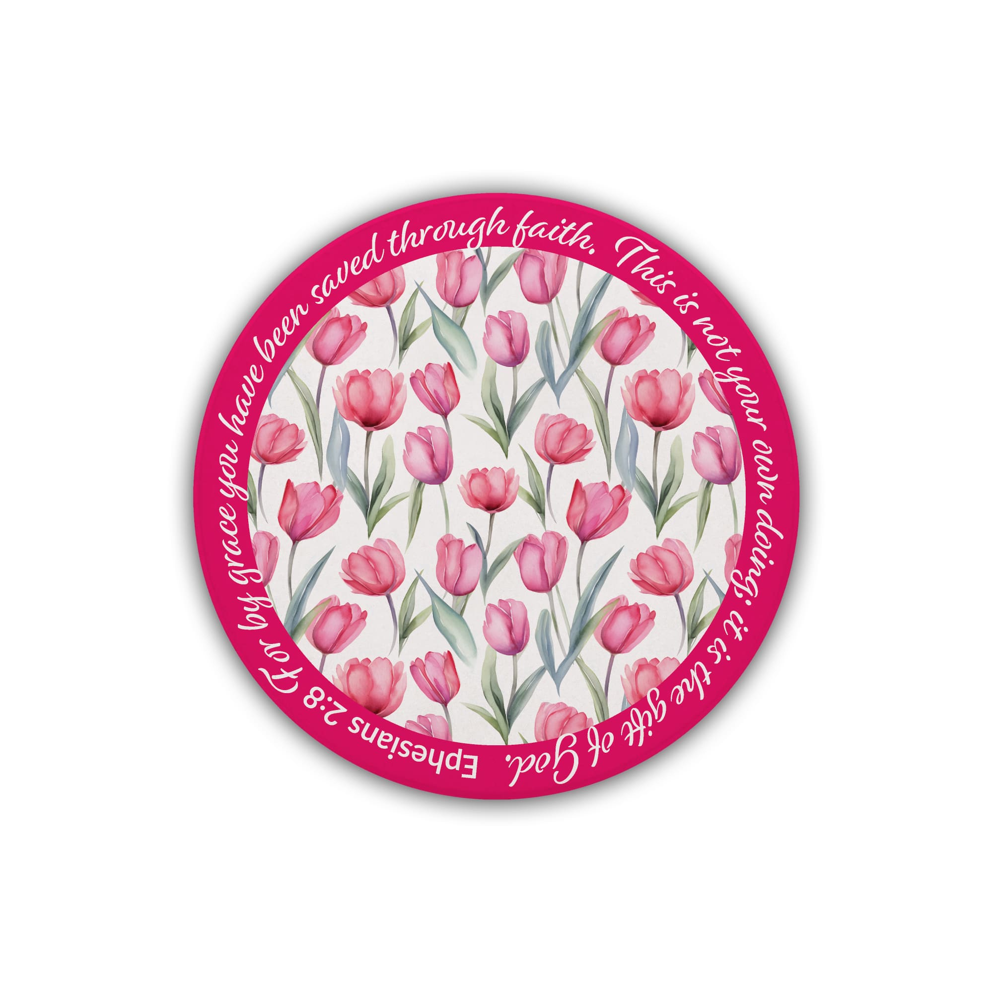 Ceramic Coasters (Set of 4): Round, Flowers