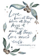 Australiana Greeting Card: Thanks For Your Love (Gum Leaves)