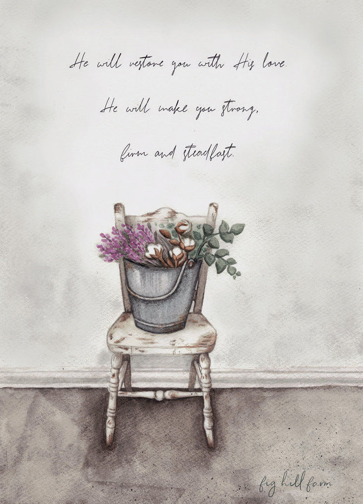 Australiana Greeting Card: Praying For You (Chair)