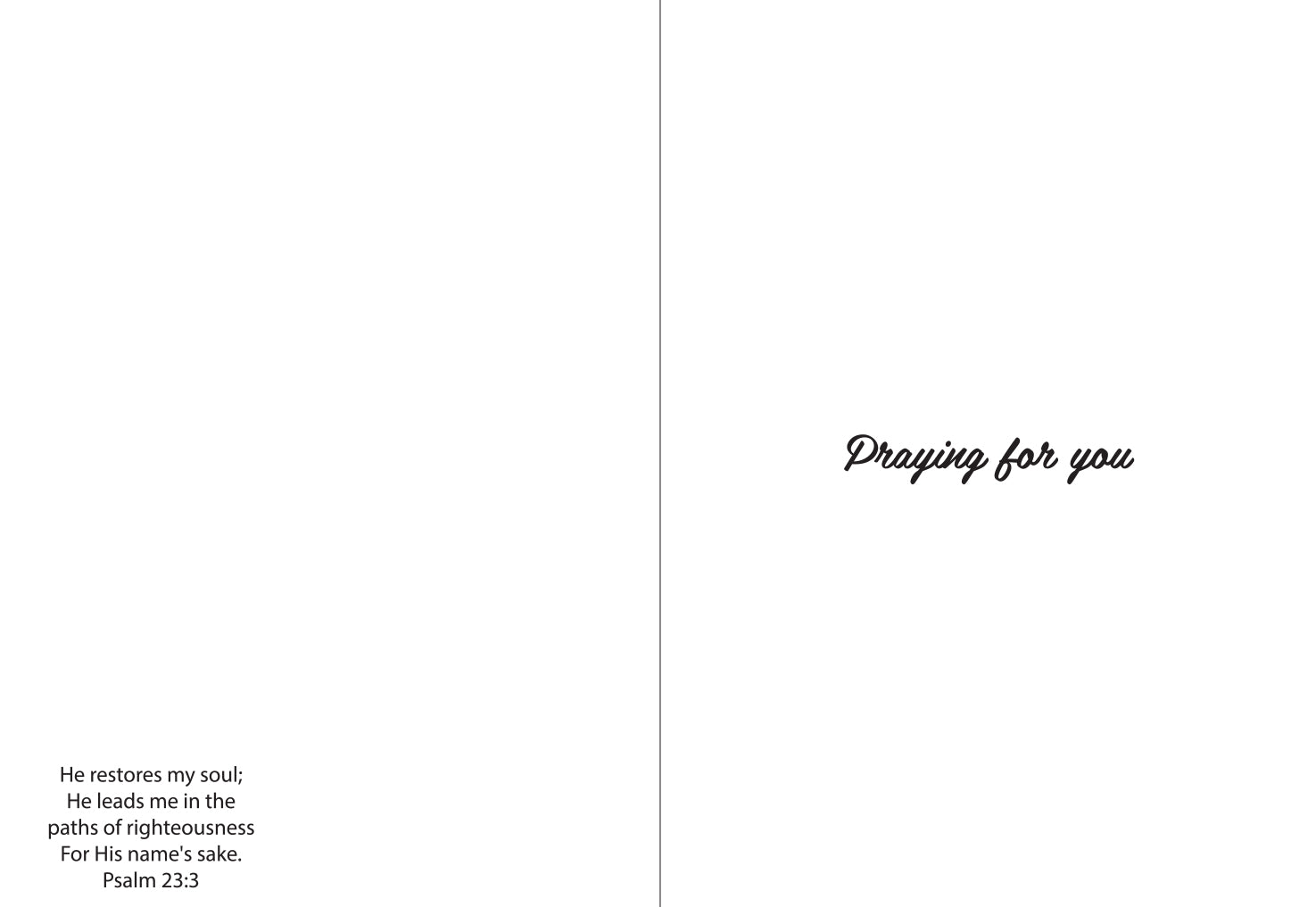 Australiana Greeting Card: Praying For You (Chair)