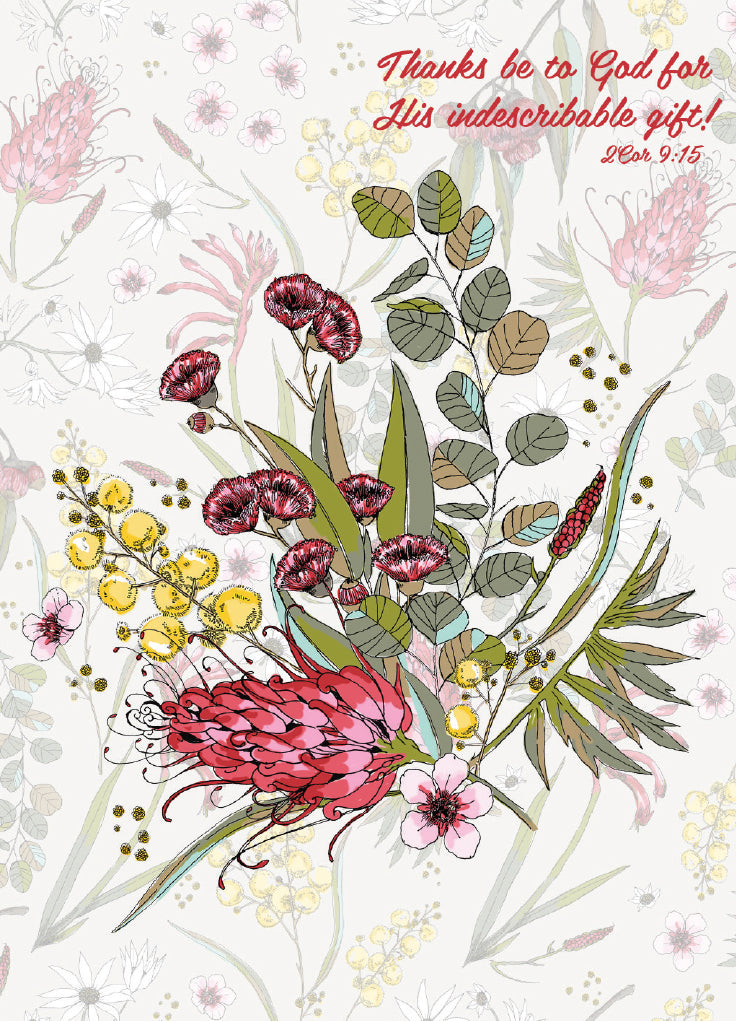 Australiana Greeting Card: Happy Birthday (Native Floral)