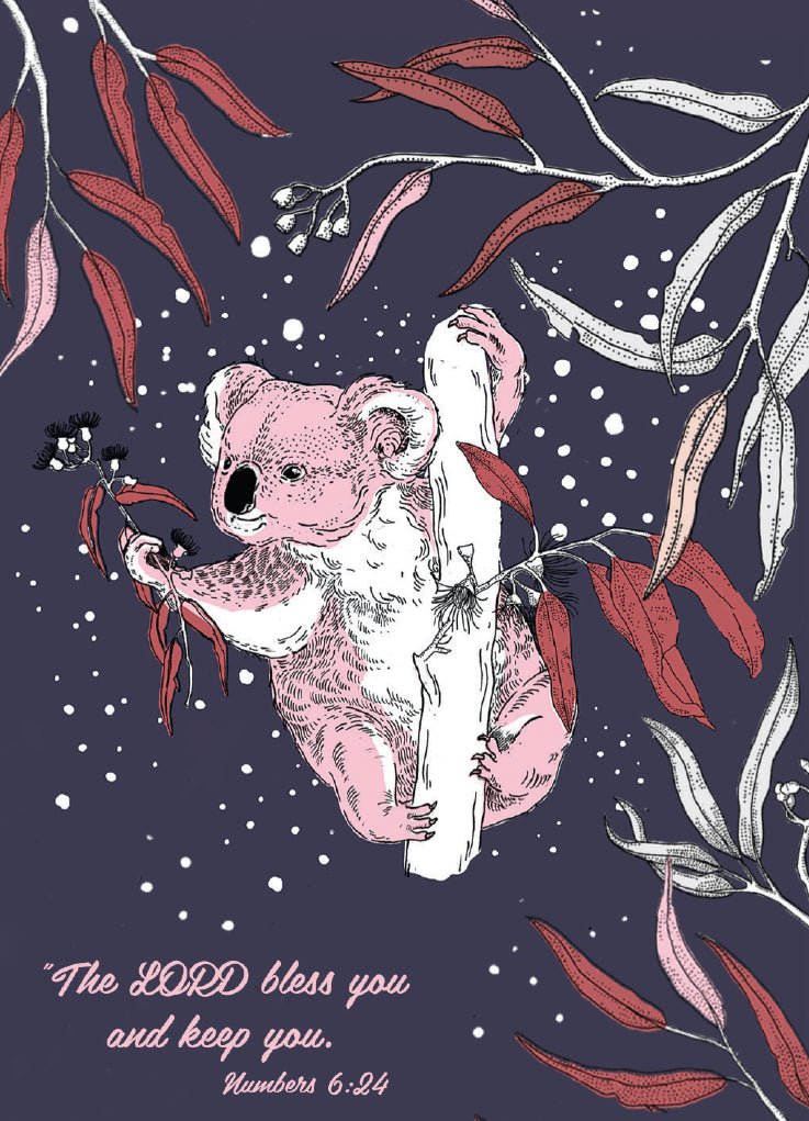 Australiana Greeting Card: Great is His Faithfulness (Night Koala)