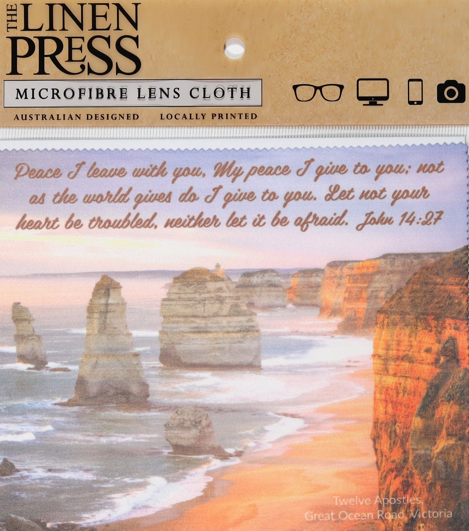 Lens Cloth : 12 Apostles (John 14:27) (Microfibre) (Australiana Products Series)