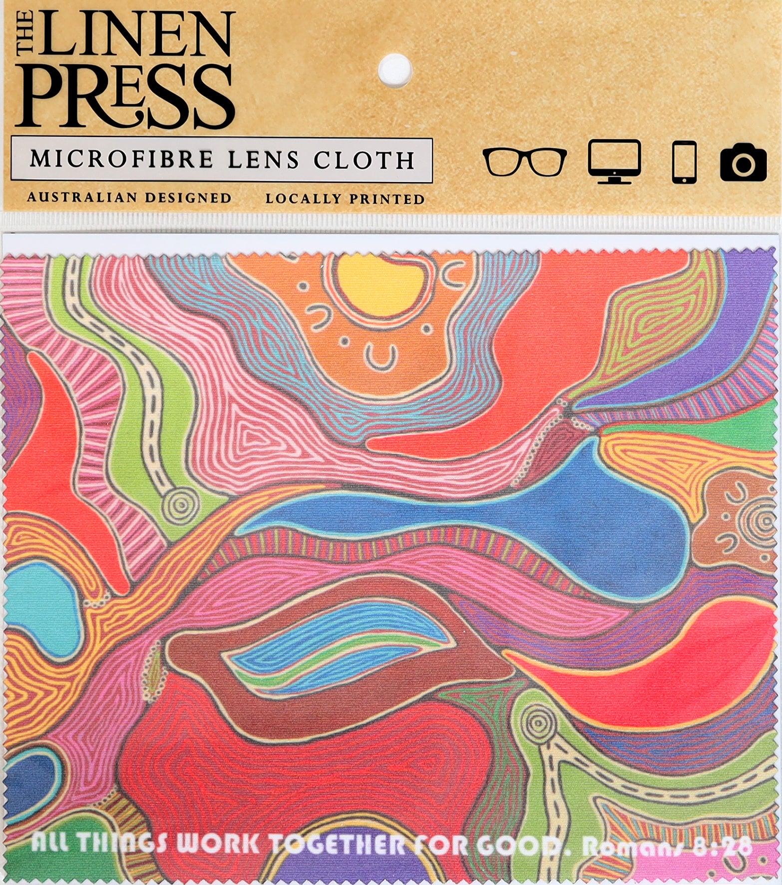 Lens Cloth : Sherry Johnstone Abundance (Romans 8:28) (Microfibre) (Australiana Products Series)