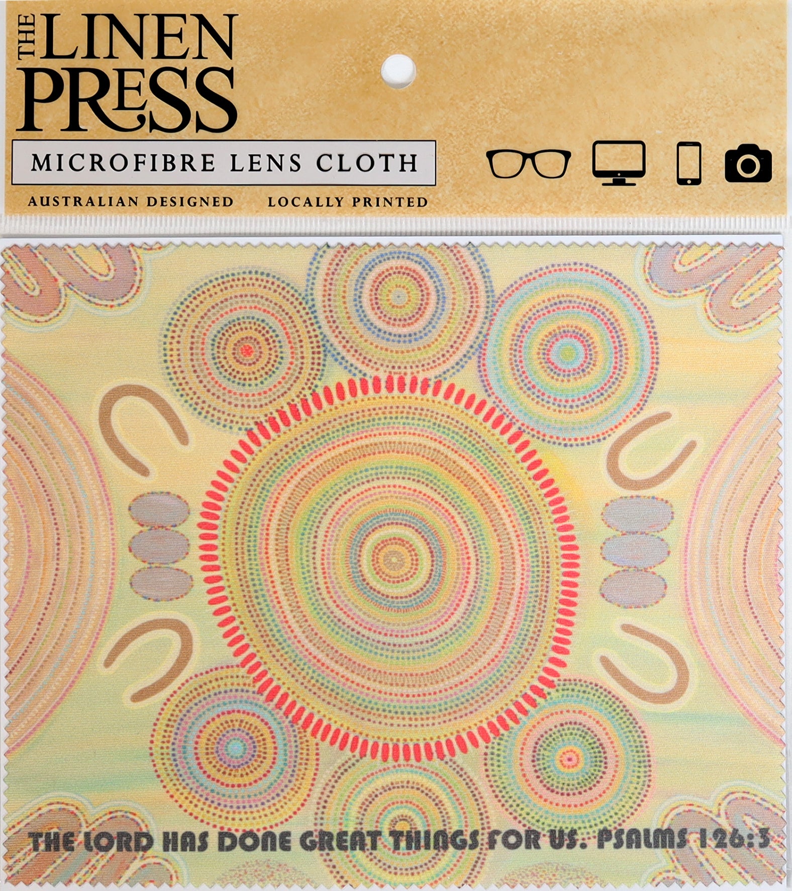 Lens Cloth : Sherry Johnstone Ceremony (Psalms 126:3) (Microfibre) (Australiana Products Series)
