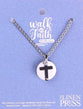 Necklace: Cross Brushed Steel (Walk By Faith Collection)