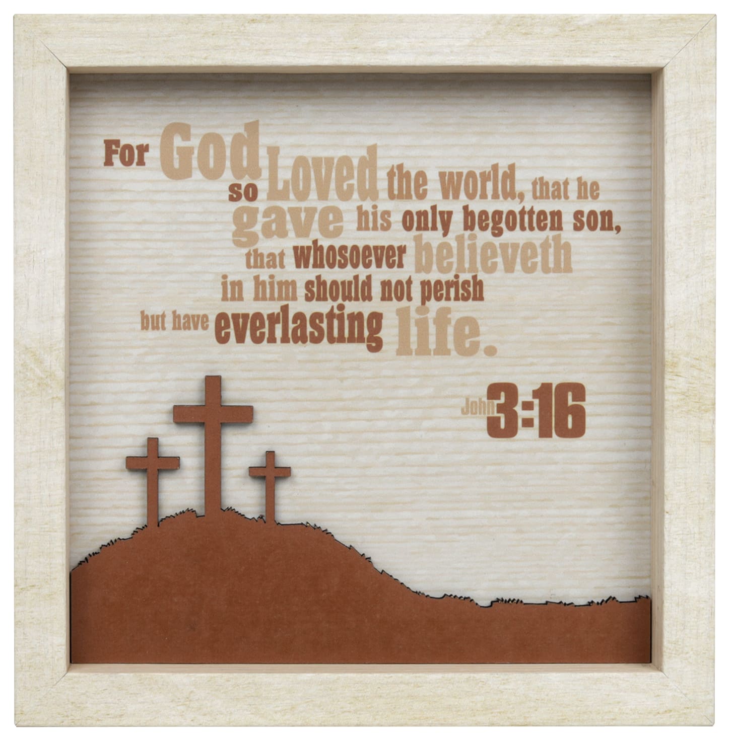 Tabletop Plaque, Mdf: Shadow Box, John 3:16
