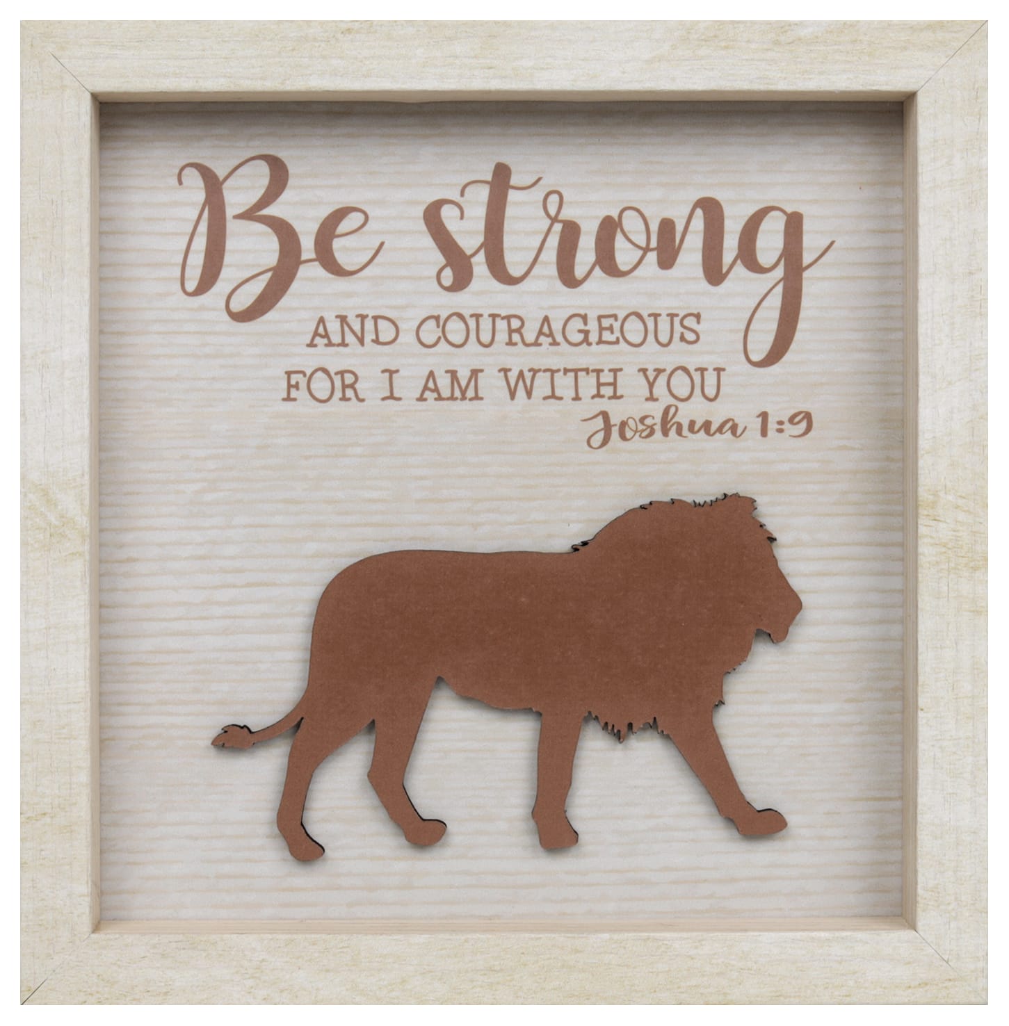 Tabletop Plaque, Mdf: Shadow Box, Lion, Joshua 1:9