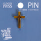 Lapel Pin, Enamel, Gold Cross (Walk By Faith Collection)