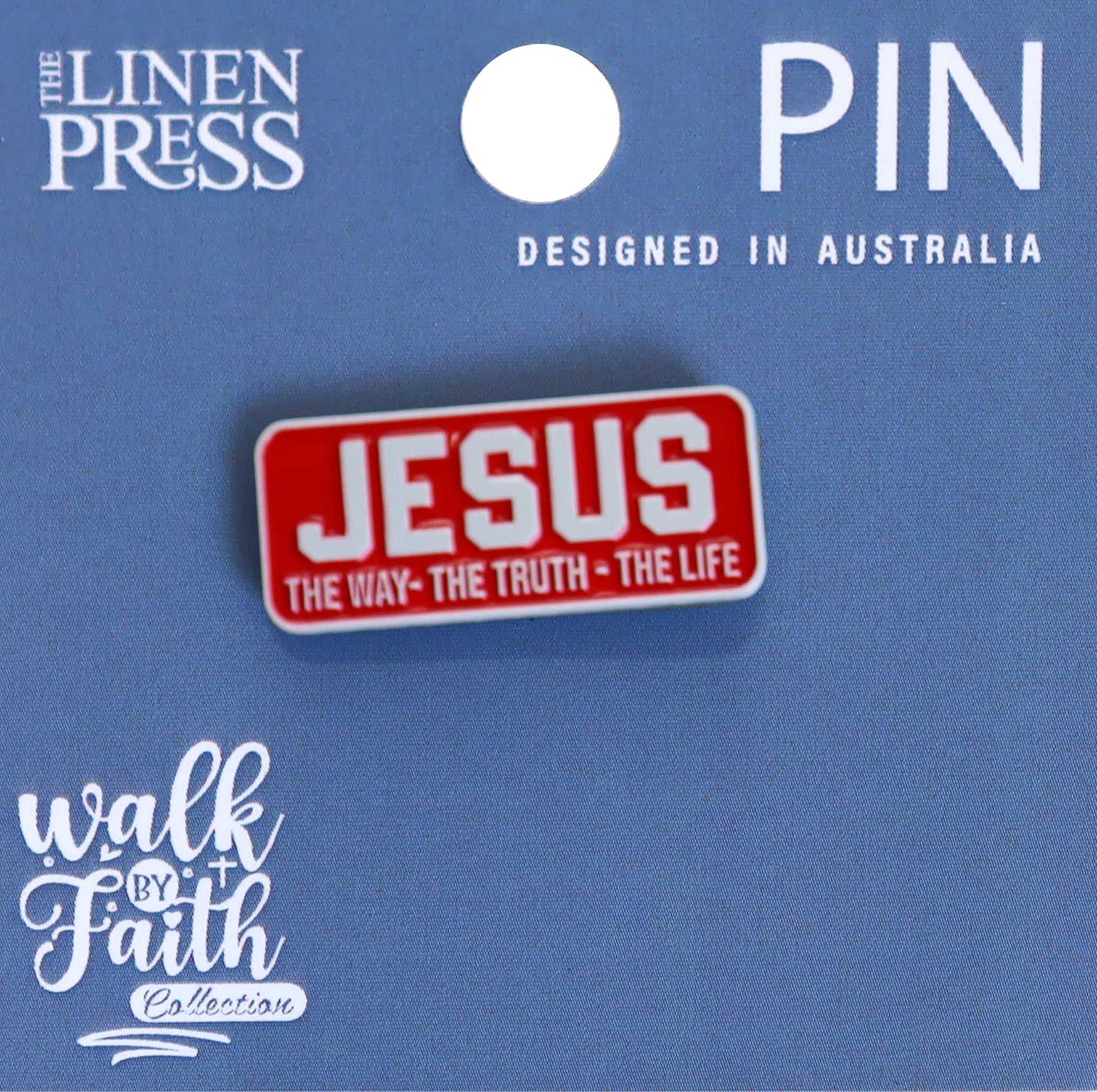 Lapel Pin,  Enamel,  Jesus The Way The Truth The Life, Red (Walk By Faith Collection)