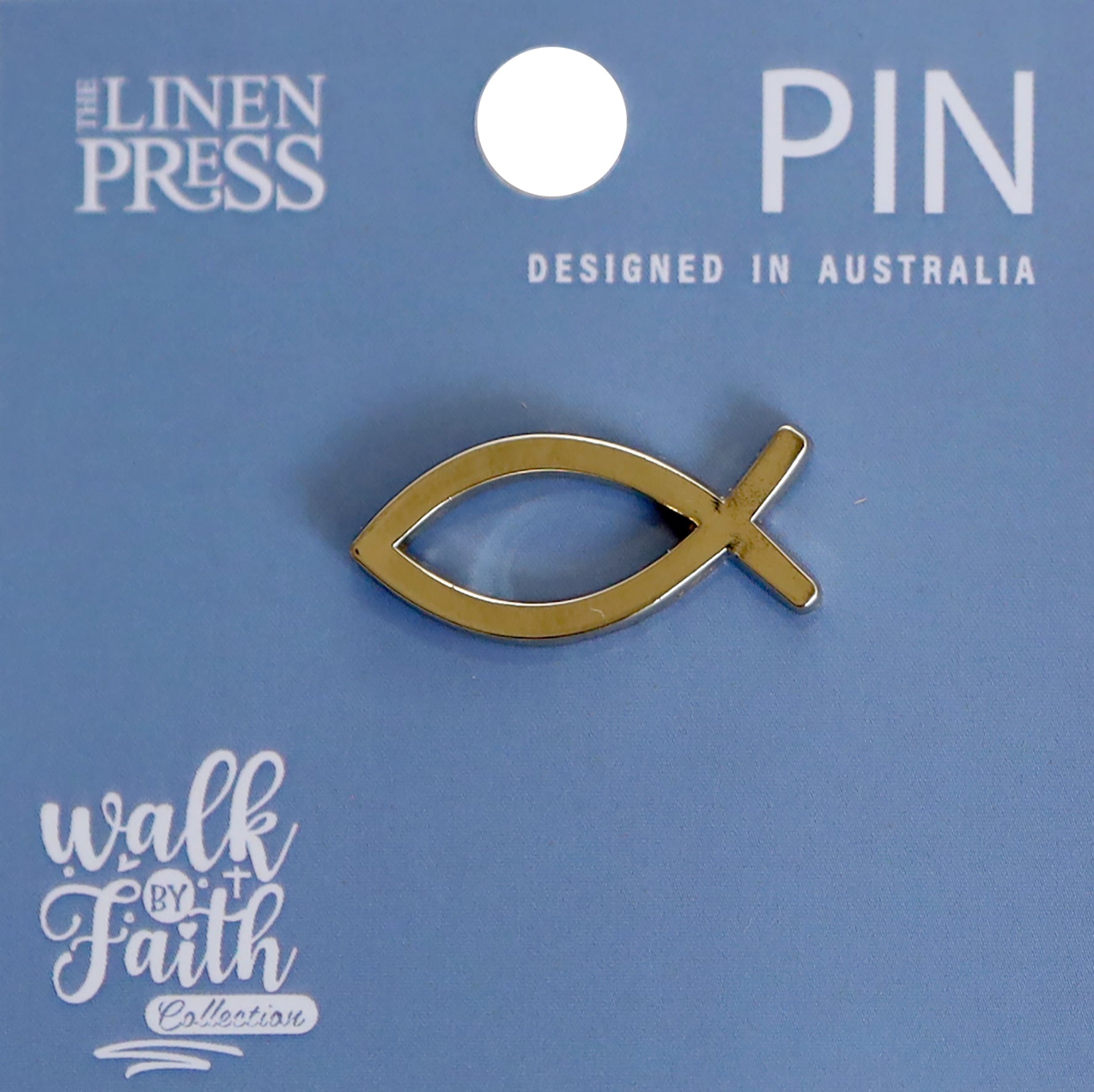 Lapel Pin, Enamel, Gold Fish (Walk By Faith Collection)