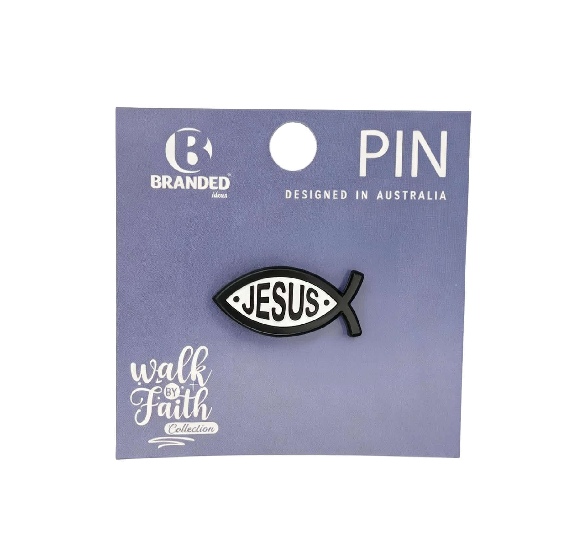 Lapel Pin, Enamel, Jesus Fish (Walk By Faith Collection)
