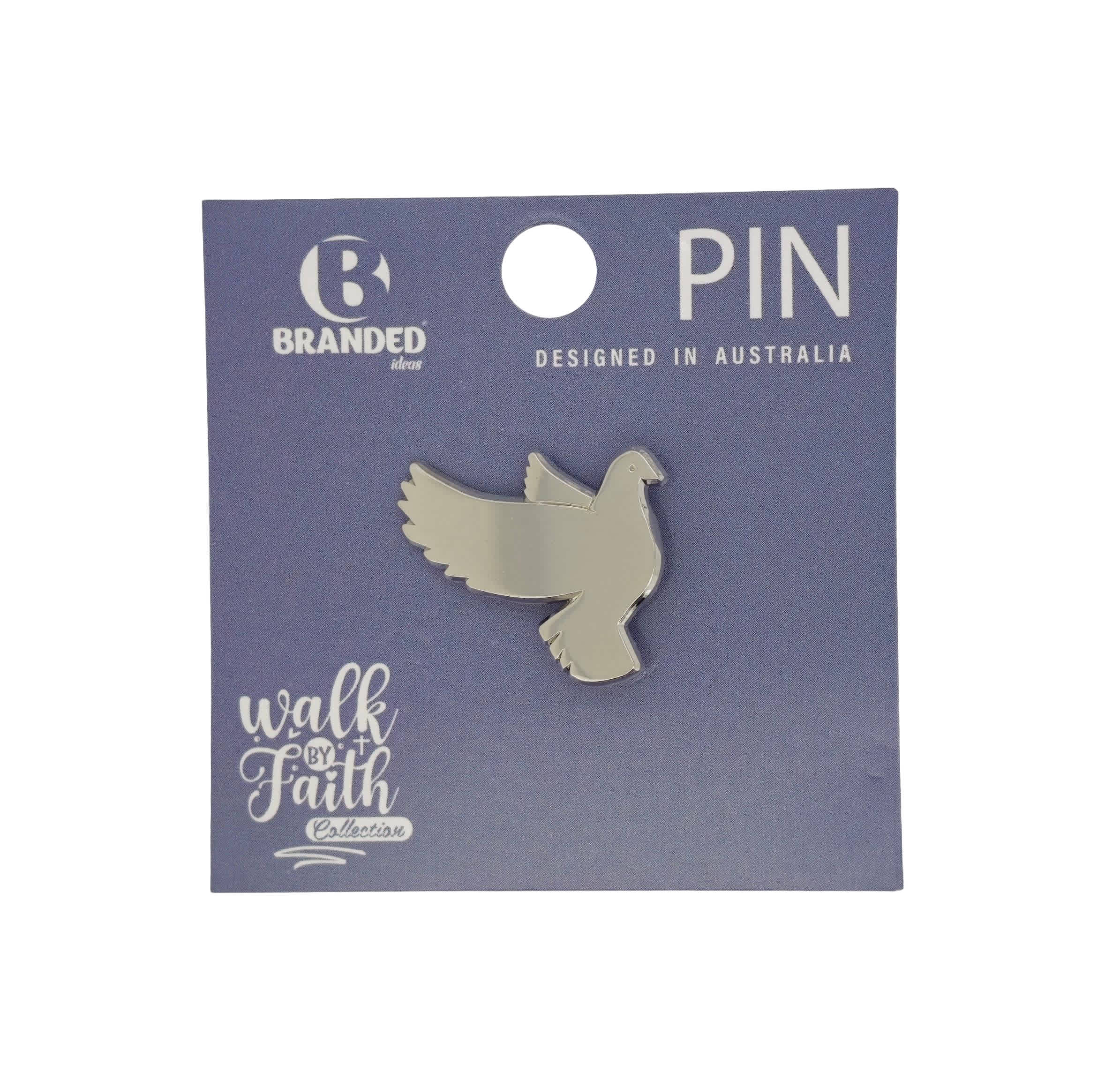 Lapel Pin, Enamel, Silver Dove (Walk By Faith Collection)