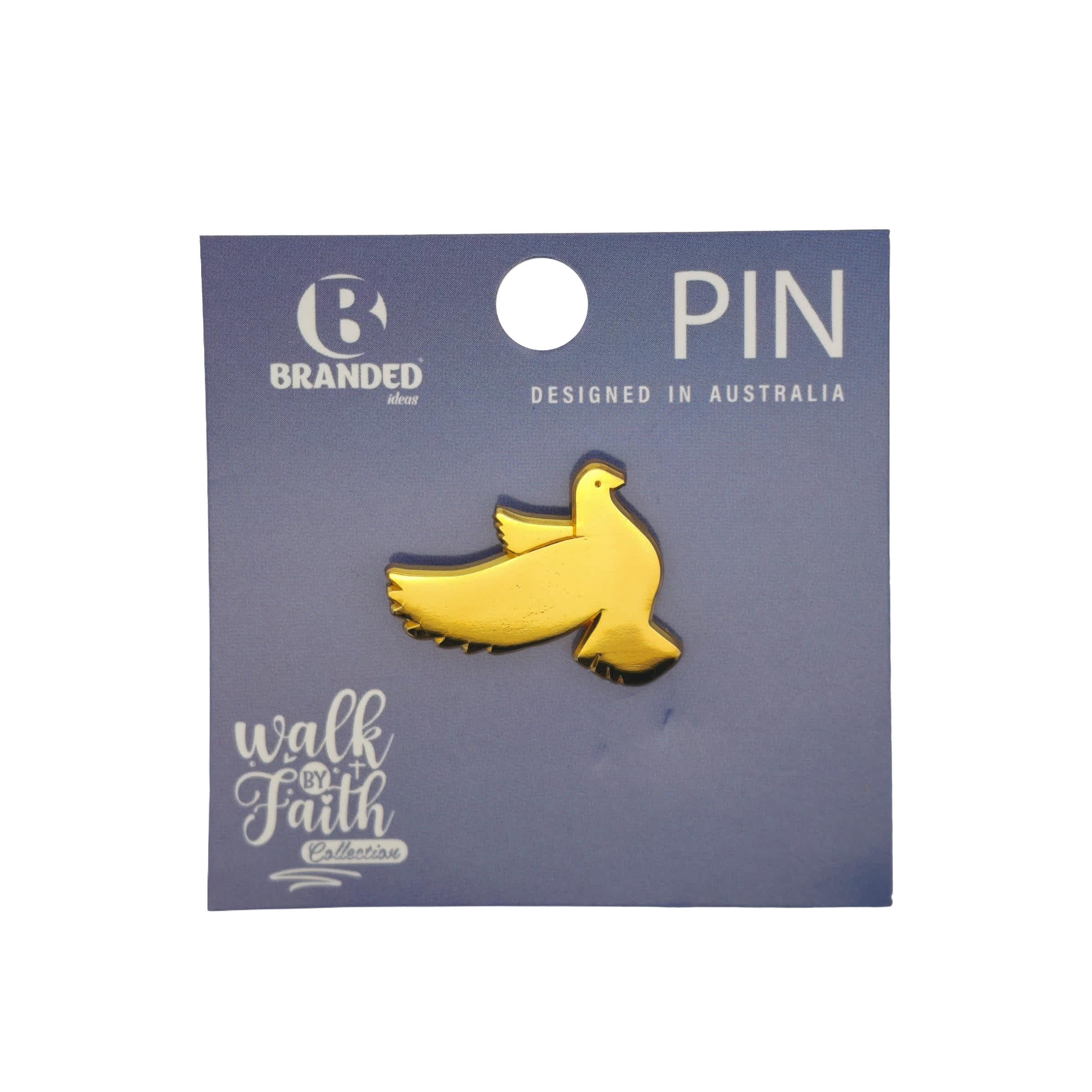 Lapel Pin, Enamel, Gold Dove (Walk By Faith Collection)