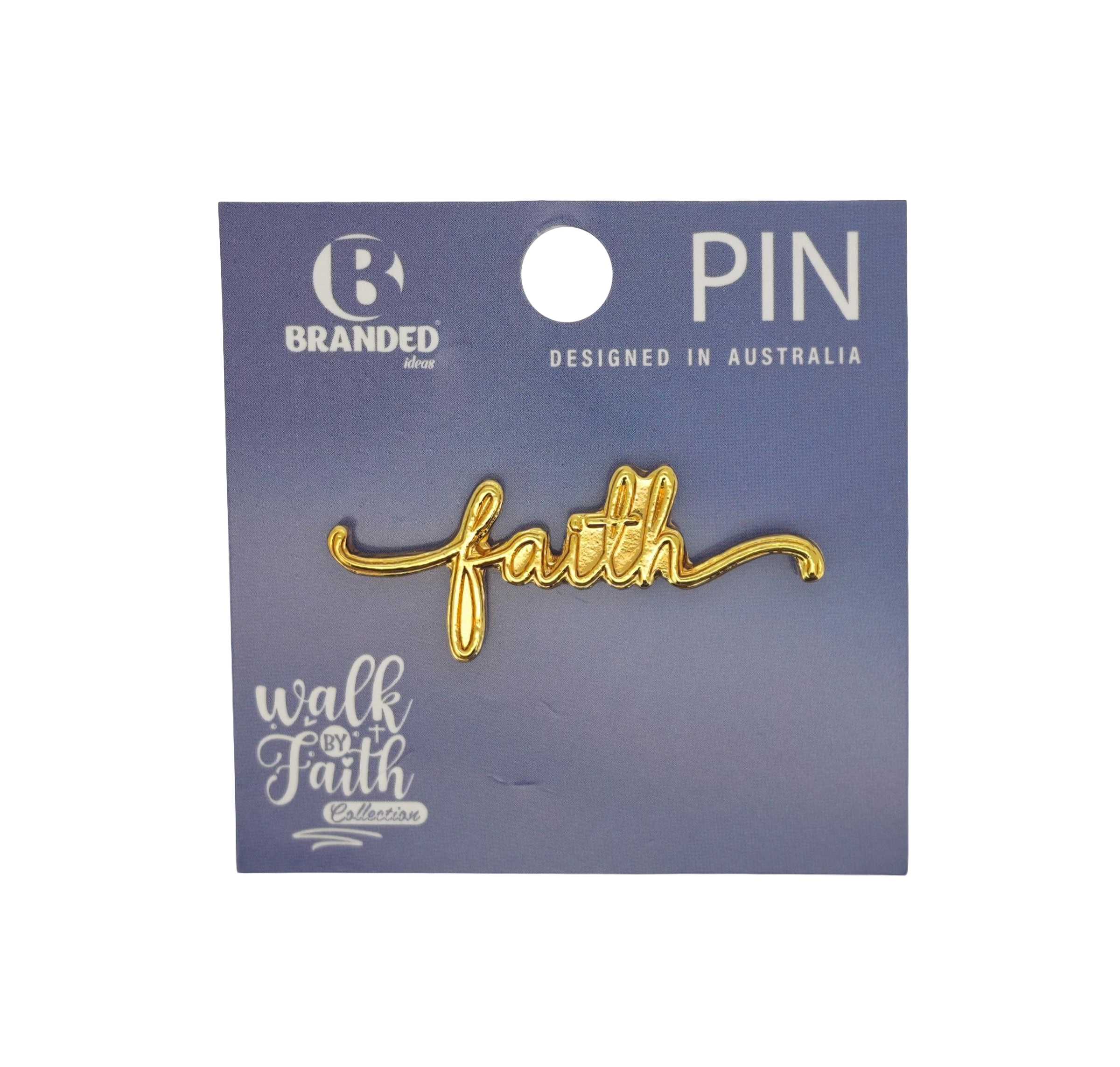 Lapel Pin, Enamel, Faith, Gold (Walk By Faith Collection)