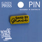 Lapel Pin, Enamel, Gold Saved By Grace (Walk By Faith Collection)